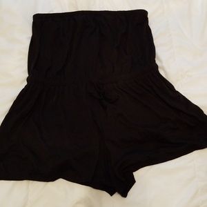 Black strapless romper